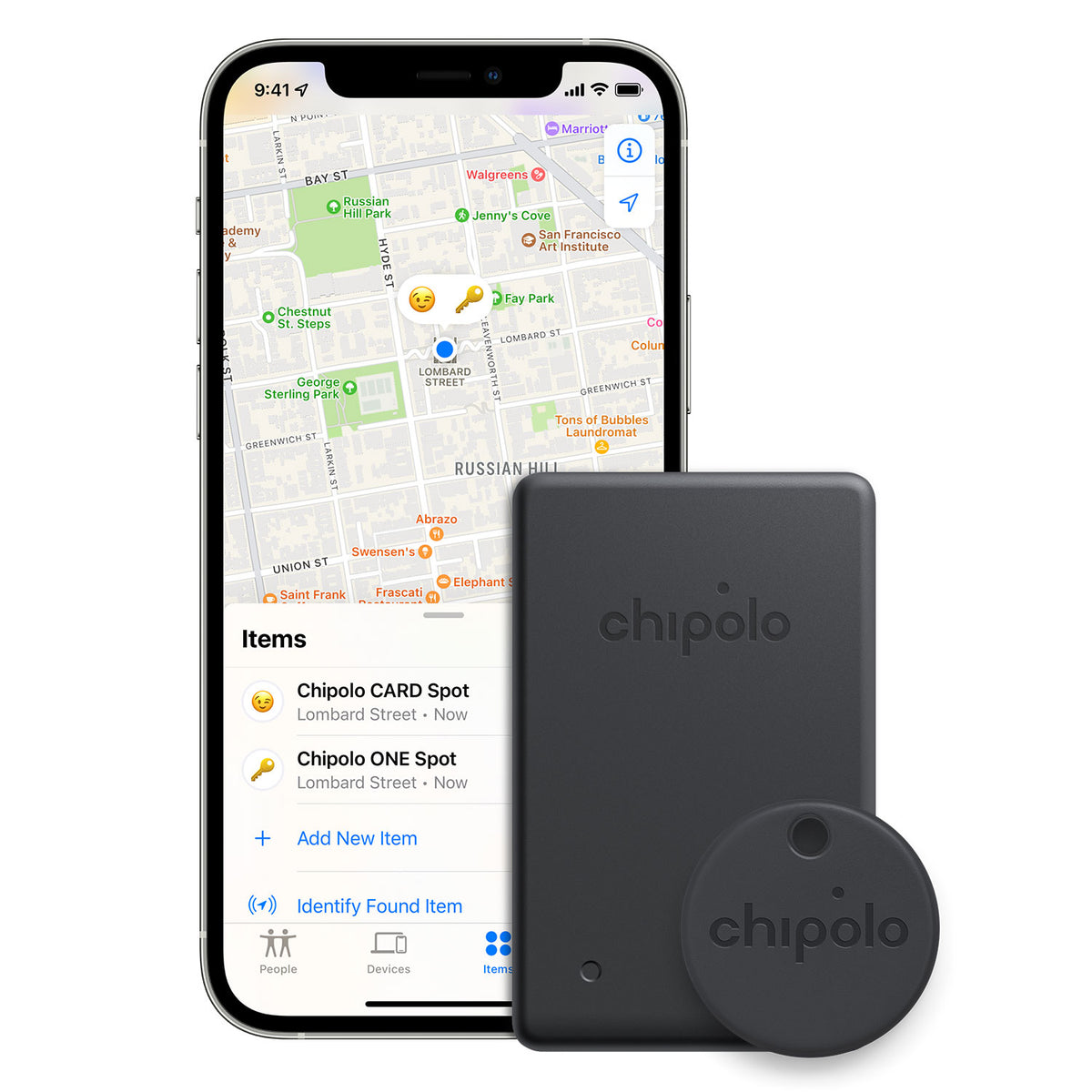 Chipolo Spot Bundle ONE+Card for Apple FindMy App Black