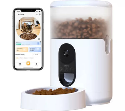photo of IMOU PF1-4L Smart Pet Feeder w/Camera displaying the app