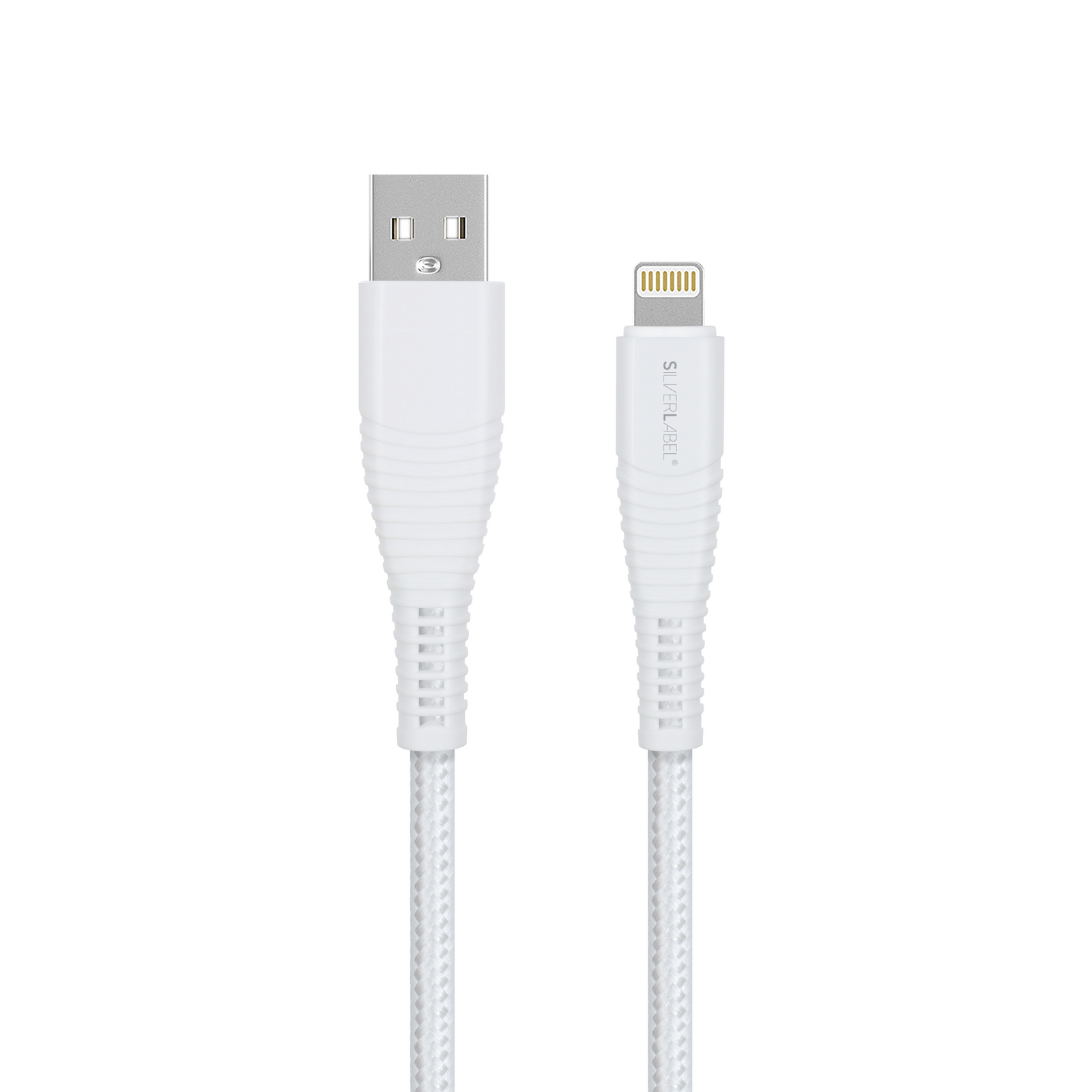 SilverLabel 2m USB-A to Lighting Braided Cable White