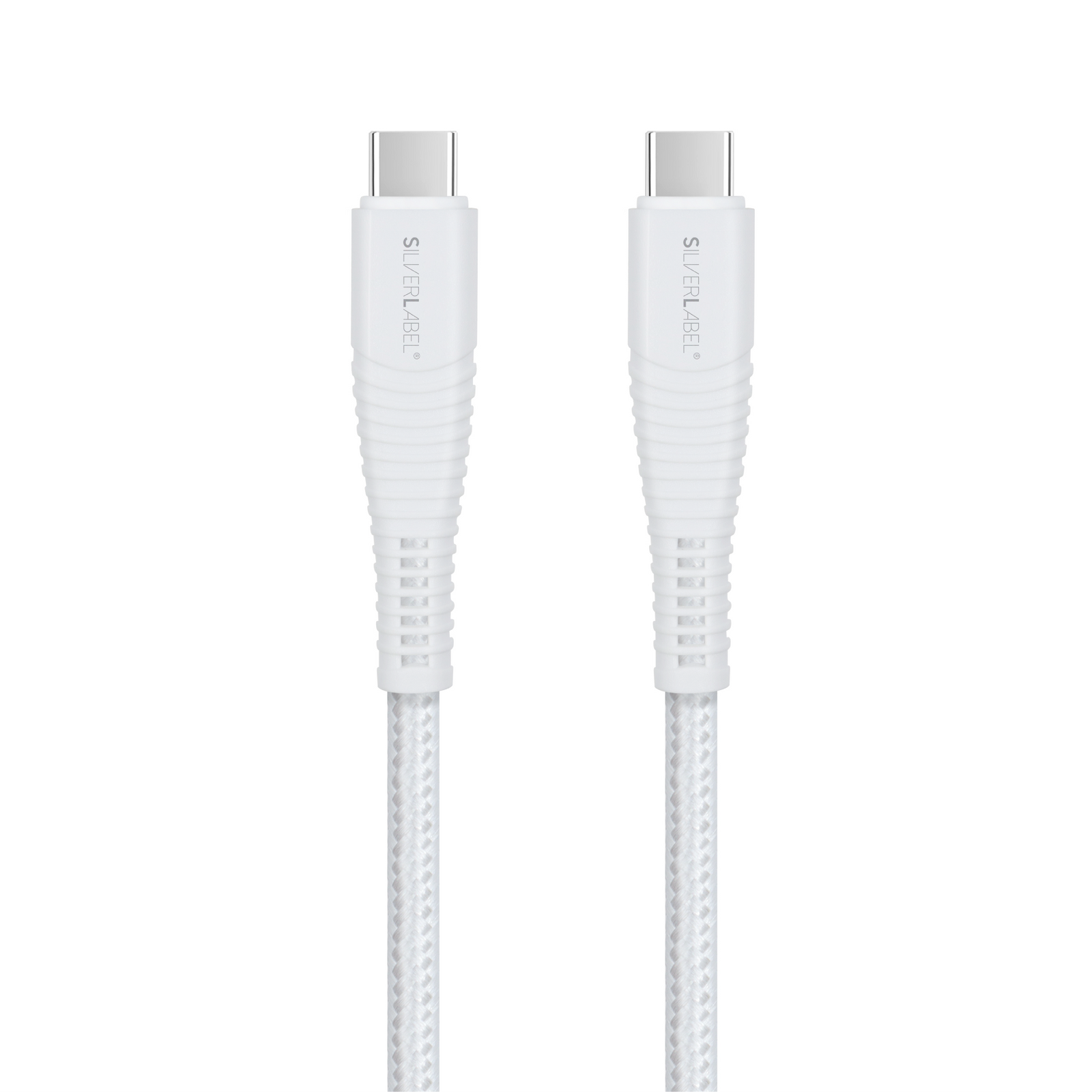 SilverLabel 2m USB-C to USB-C Braided Cable White