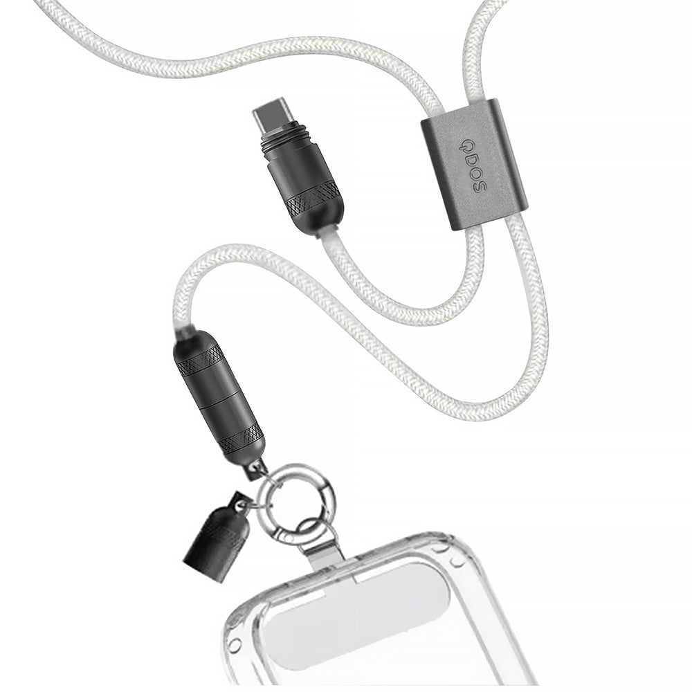 QDOS PowerLoop USB-C Cable/Lanyard White
