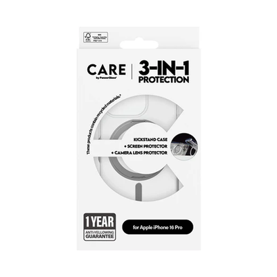 PanzerGlass CARE 3-in-1 Ceramic Bundle iPhone 16 Pro