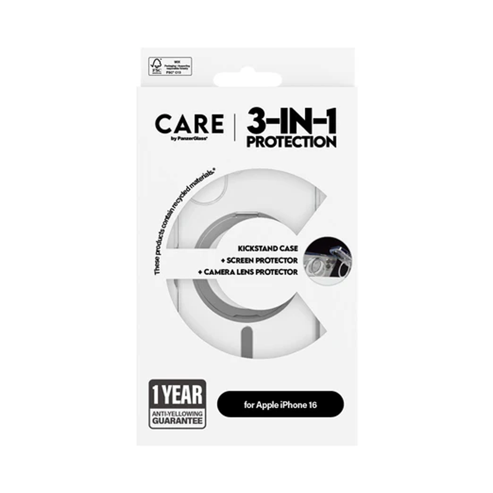 PanzerGlass CARE 3-in-1 Ceramic Bundle iPhone 16