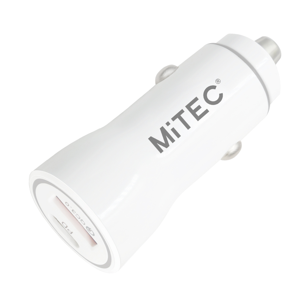 MiTEC MiPOWER USB-A/USB-C PD Car Charger 20w White