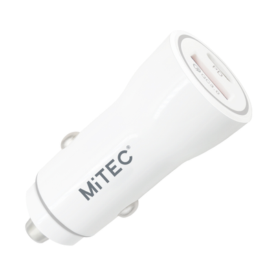 MiTEC MiPOWER USB-A/USB-C PD Car Charger 20w White