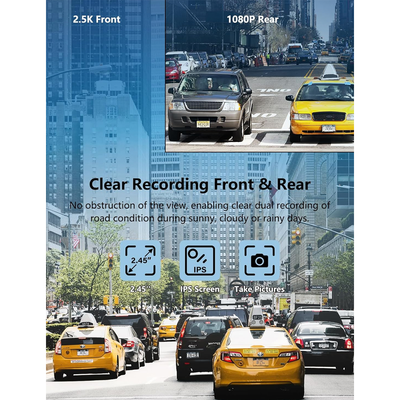 Orskey Q5 Dash Camera with Rear Camera Black