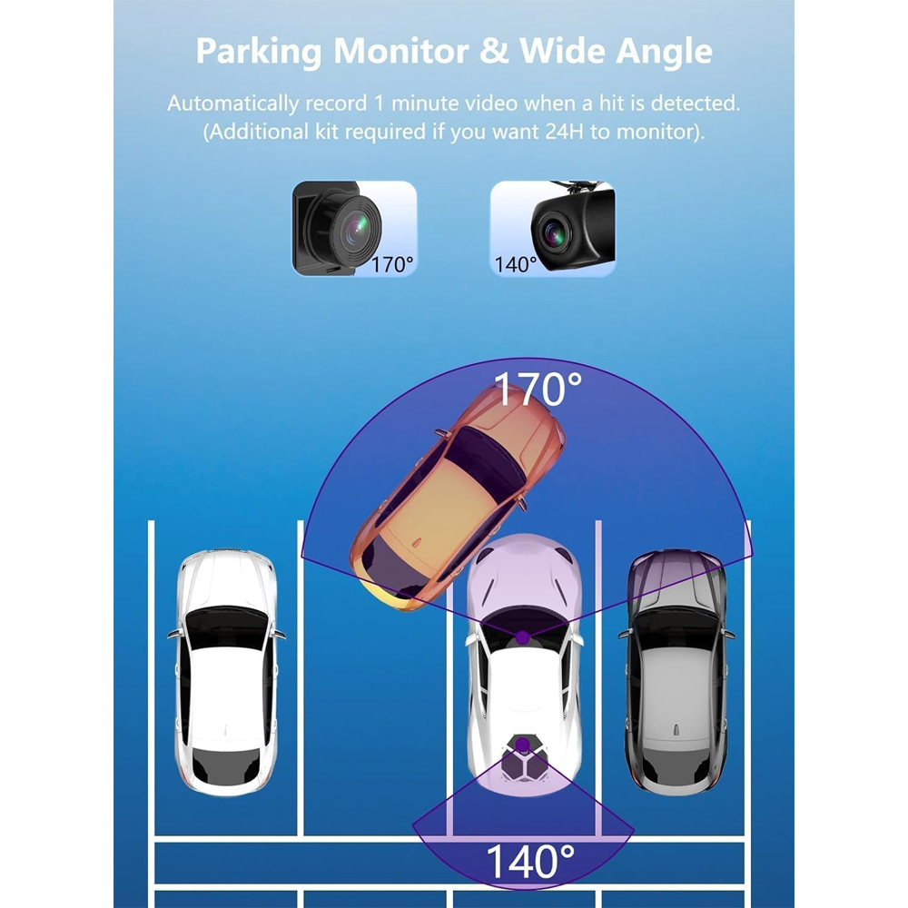 Orskey Q5 Dash Camera with Rear Camera Black