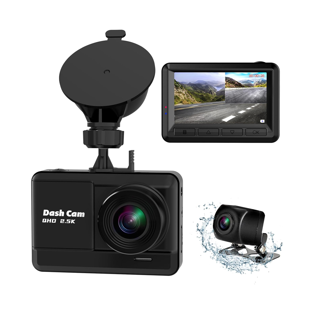 Orskey Q5 Dash Camera with Rear Camera Black