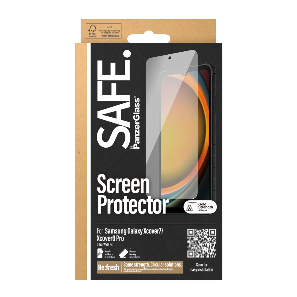 Safe Glass Samsung Galaxy Xcover7 Ultra Wide Fit Bulk