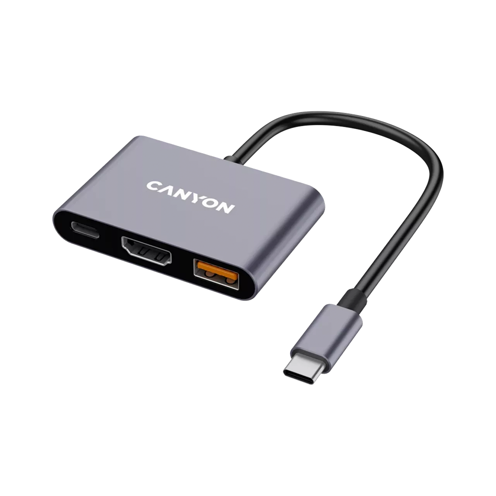 Canyon Hub 3In1 USB-C DS-4 Grey