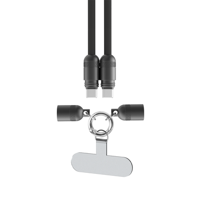 QDOS PowerLoop USB-C Cable/Lanyard Black