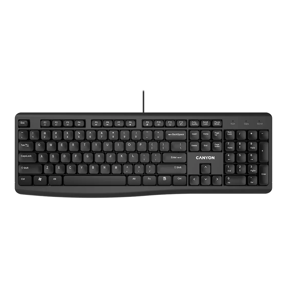 Canyon Slim Wired Keyboard KB-50 EN Black