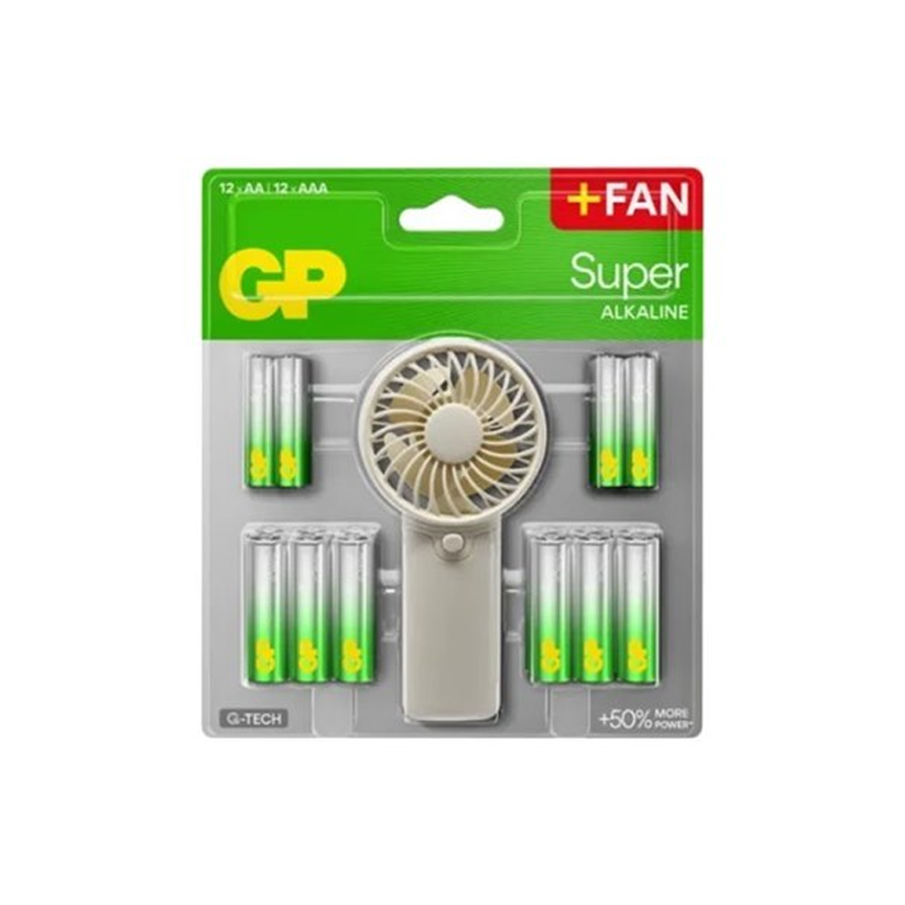 GP Batteries Super Fan Alkaline AA 12's + AAA 12's Pack