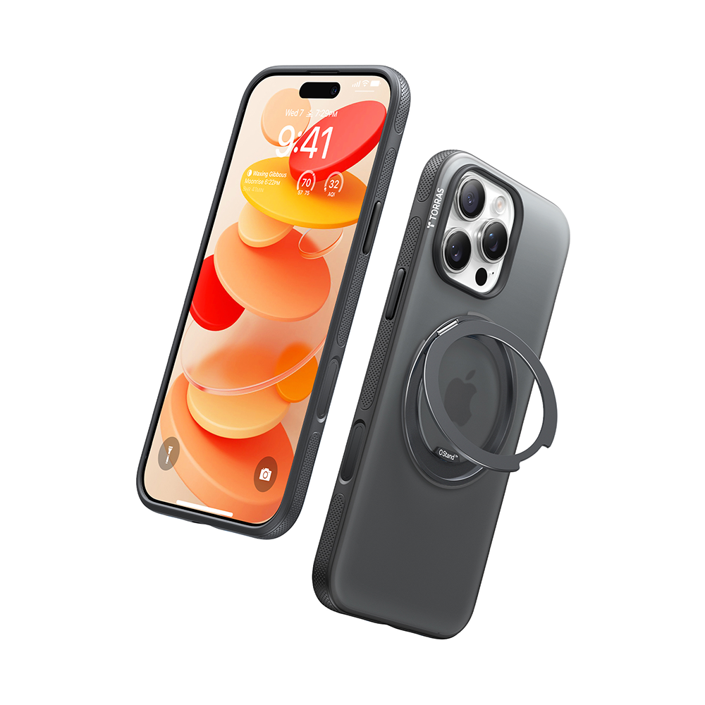 TORRAS Ostand R Fitness Case for iPhone 16 Pro Max Black
