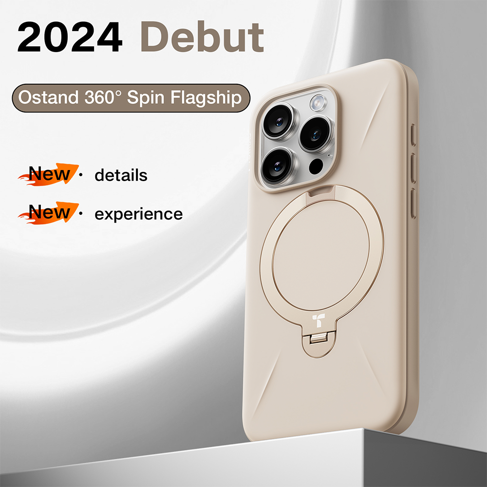TORRAS Ostand Spin Fusion Case for iPhone 16 Pro Max Desert Gold 