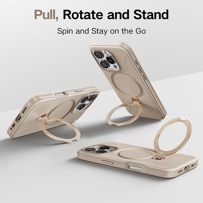 TORRAS Ostand Spin Fusion Case for iPhone 16 Pro Max Desert Gold 