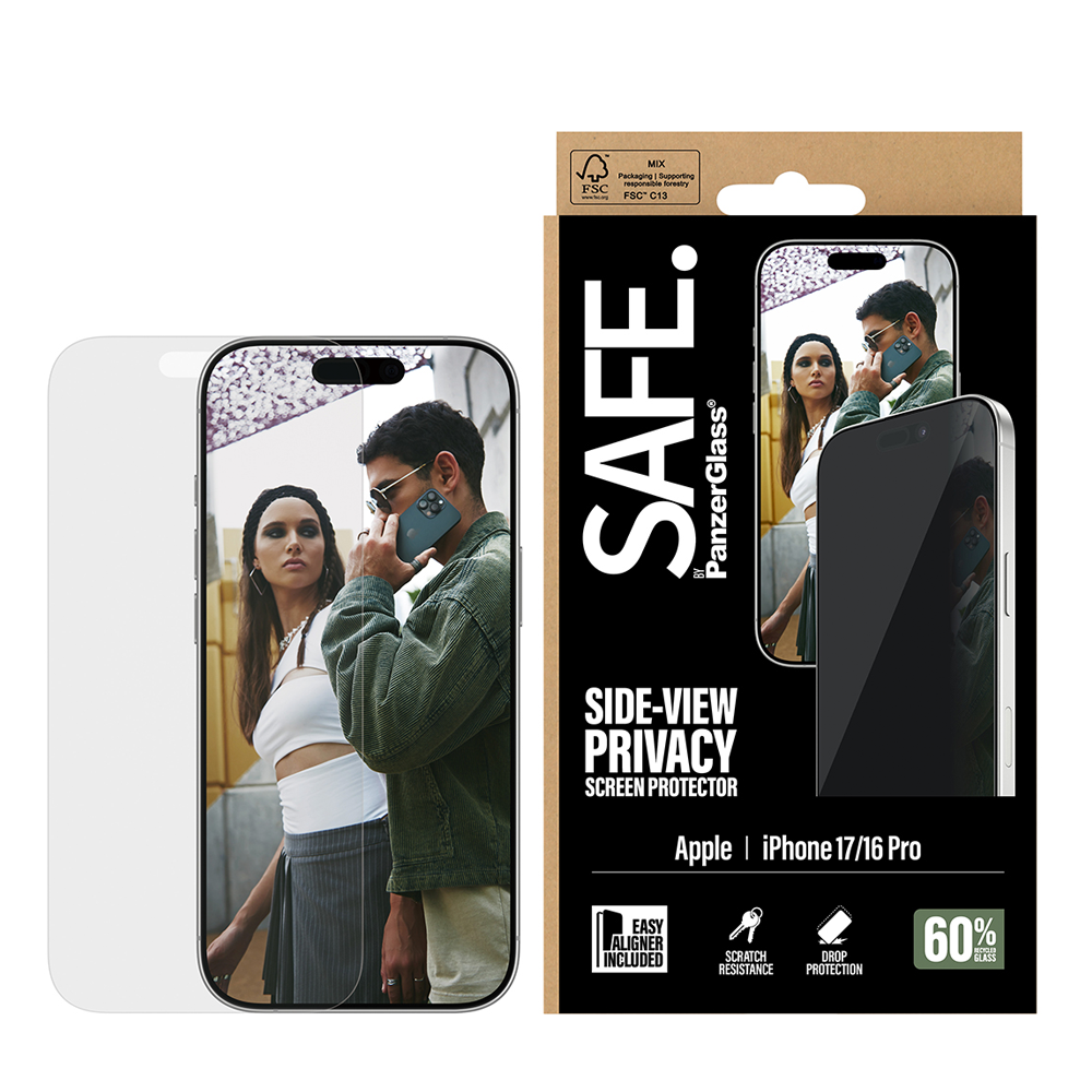 SAFE Privacy Glass for iPhone 17 and 16 Pro UWF with Aligner