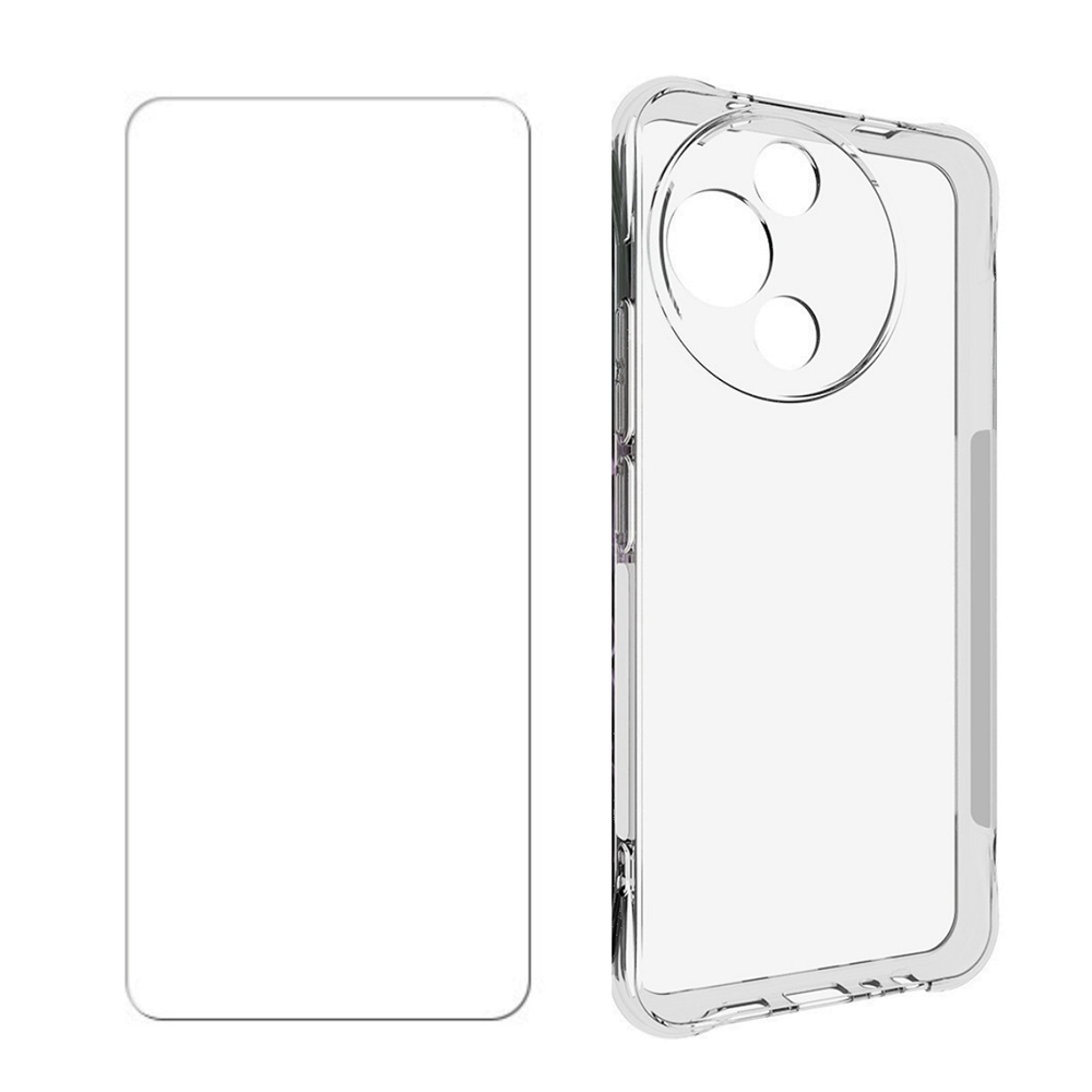 MiTEC MiPROTECT TCL 60 5G Phone Case & Glass - Bundle - Clear