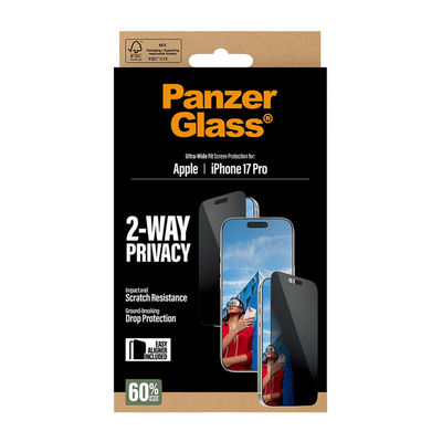 PanzerGlass 2-Way Privacy Glass iPhone 17 Pro UWF Aligner