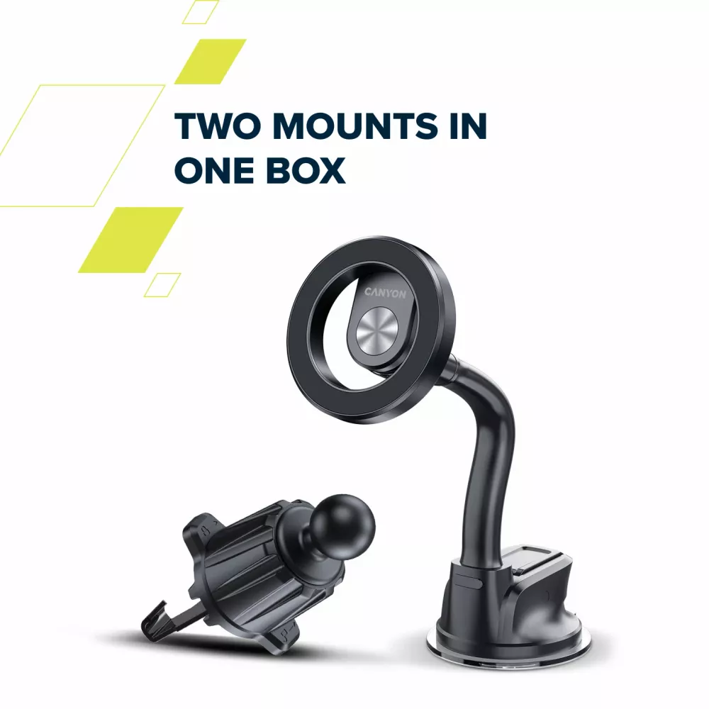 Canyon Magnetic car holder OnGrip 12 suction + air vent Black