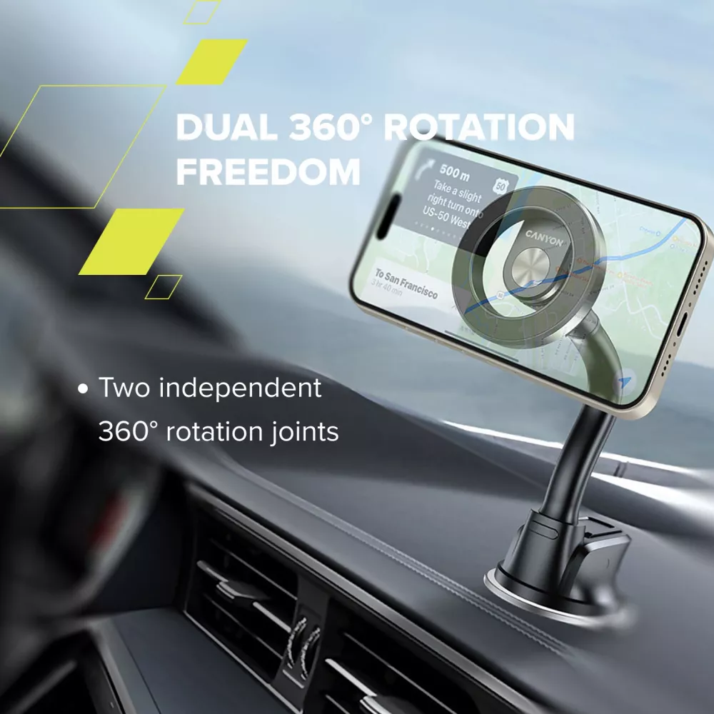 Canyon Magnetic car holder OnGrip 12 suction + air vent Black