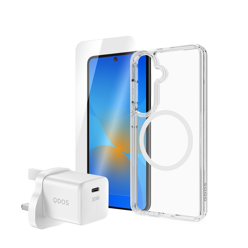 QDOS Protect & Power Bundle For Samsung Galaxy S26 Clear