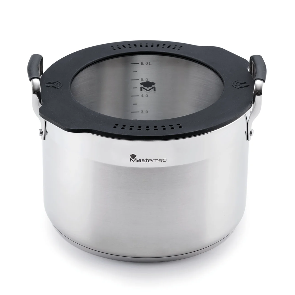 MasterPro Casserole Stainless Steel with Lid Smart- Silver