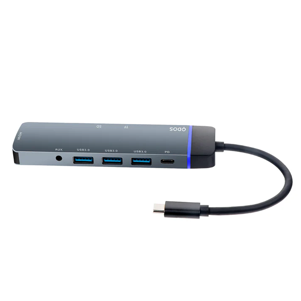 QDOS PowerLink COMBI 8-in-1 USB-C Hub - Space Grey