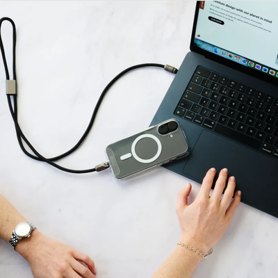 QDOS PowerLoop USB-C Cable/Lanyard Black