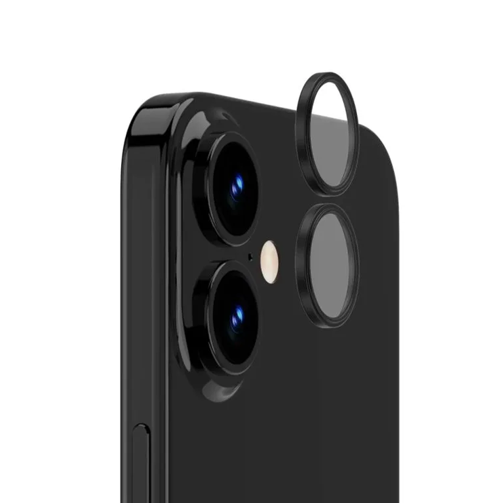 QDOS iPhone 16/16 Plus OptiRings Camera Lens Protector - Black