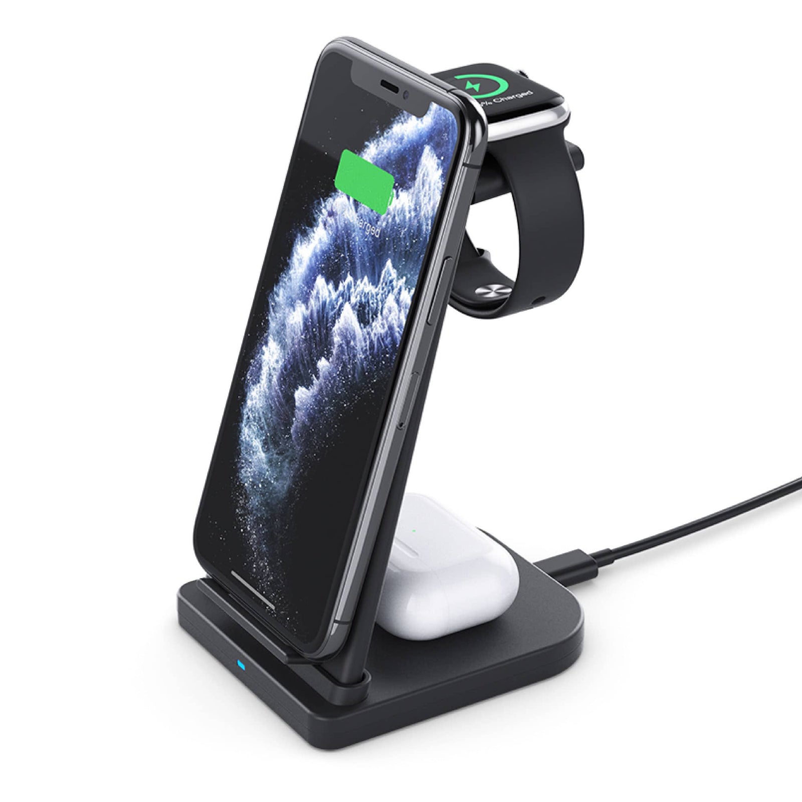 SilverLabel 3 in 1 Wireless Charging Stand Black