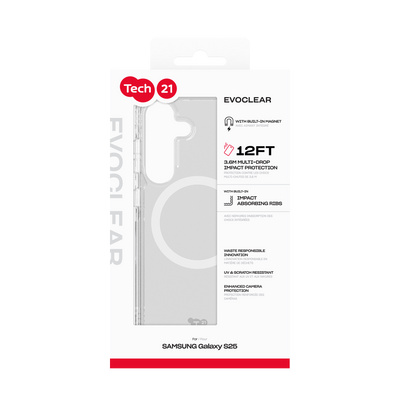 Tech21 EvoClear w/Magnet for Samsung Galaxy S25 - Clear
