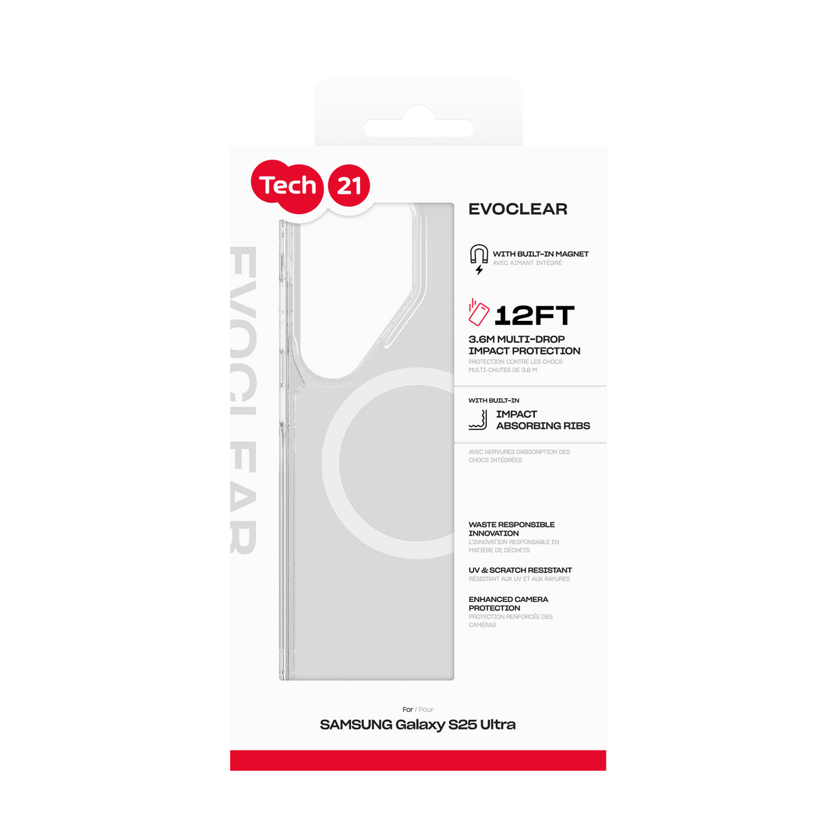 Tech21 EvoClear Mag Case for Samsung S25 Ultra Clear