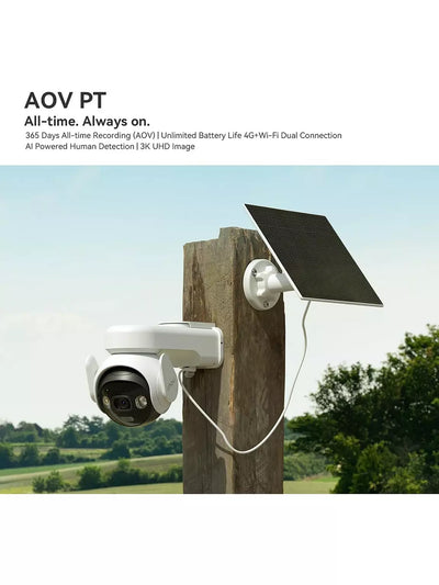 photo of IMOU AOV PT 4G 3K Security Camera with Solar Panel  outdoors