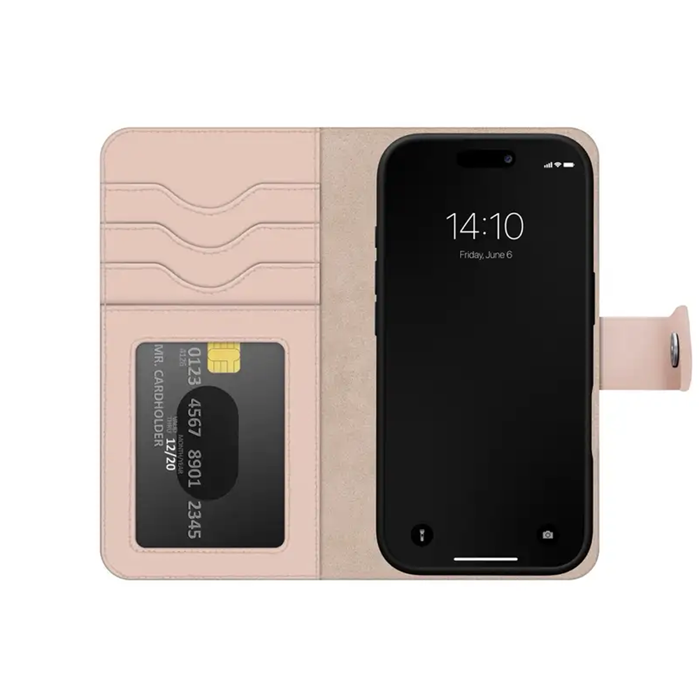 iDeal of Sweden Leather Folio for iPhone 16- Pink