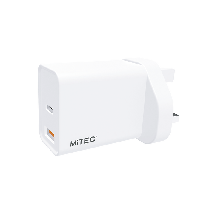 MiTEC MiPOWER 3A 18W Fast USB Mains Charger - White