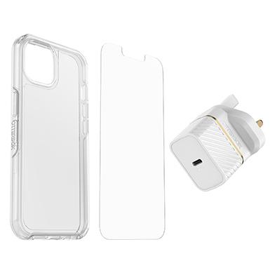 OtterBox KIT for iPhone 13 - Symmetry Clear Cover/Glass/Charger - White